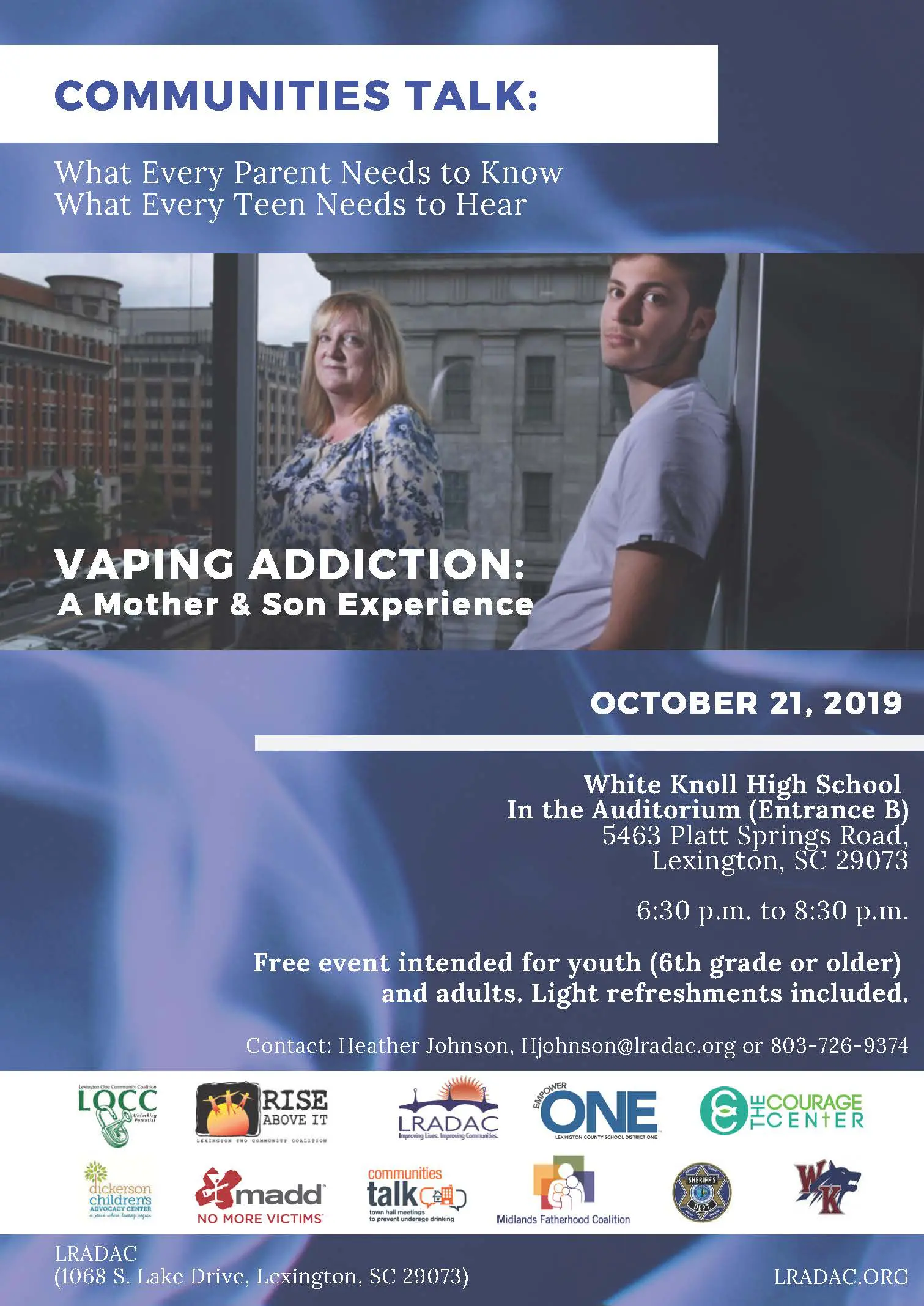 With Increase in Teen Vaping, Lexington One and Two Coalitions Host Free Event at White Knoll High School