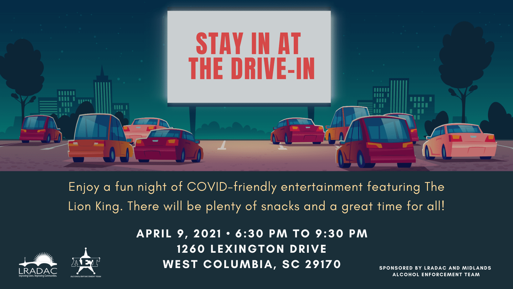LRADAC Presents “Stay in at the Drive-In”—a free, outdoor family screening of “The Lion King” on April 9
