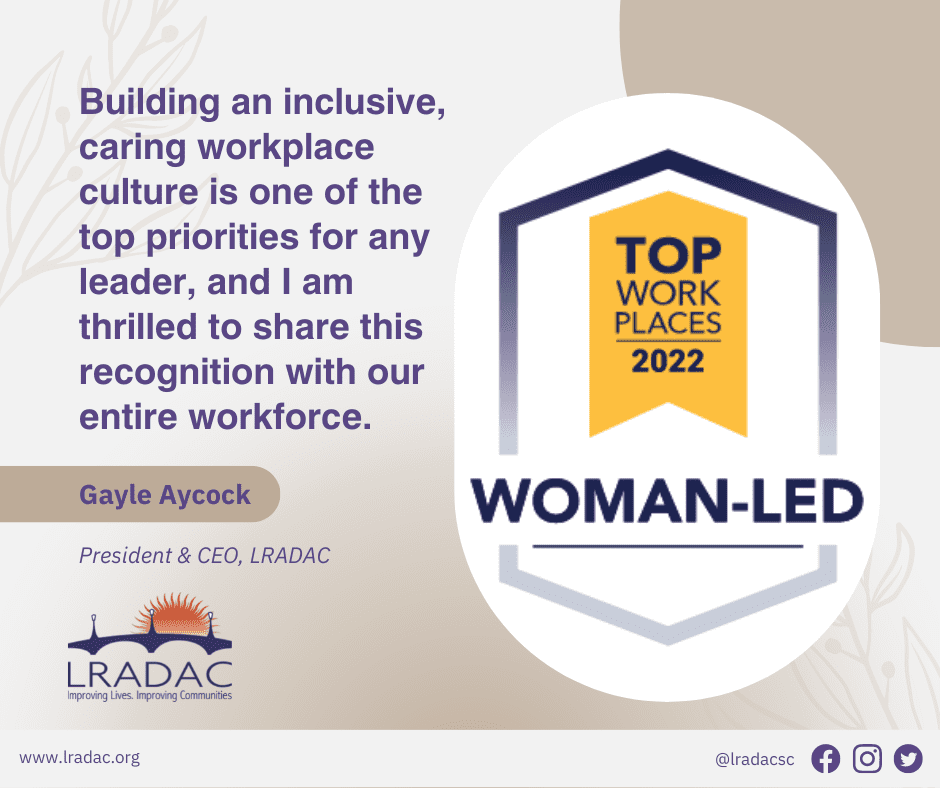 LRADAC named one of the Top Woman-Led Workplaces in the US for 2022
