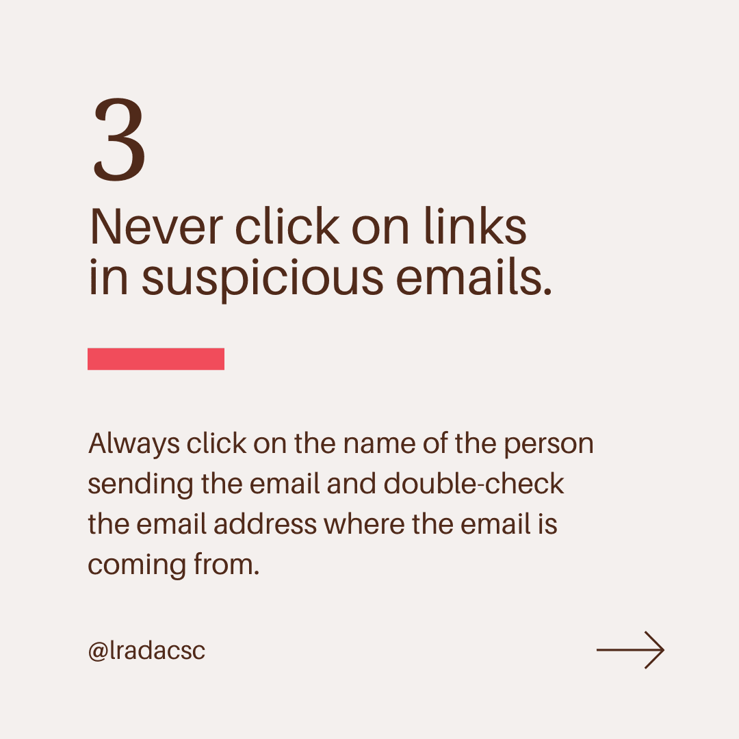 never click on links in suspicious emails. never click on links in suspicious emails.