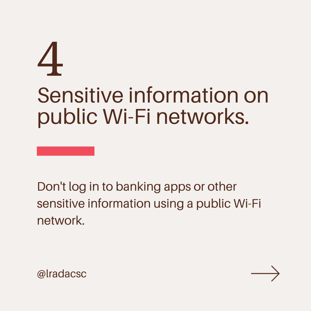 sensitive information on public wi-fi networks